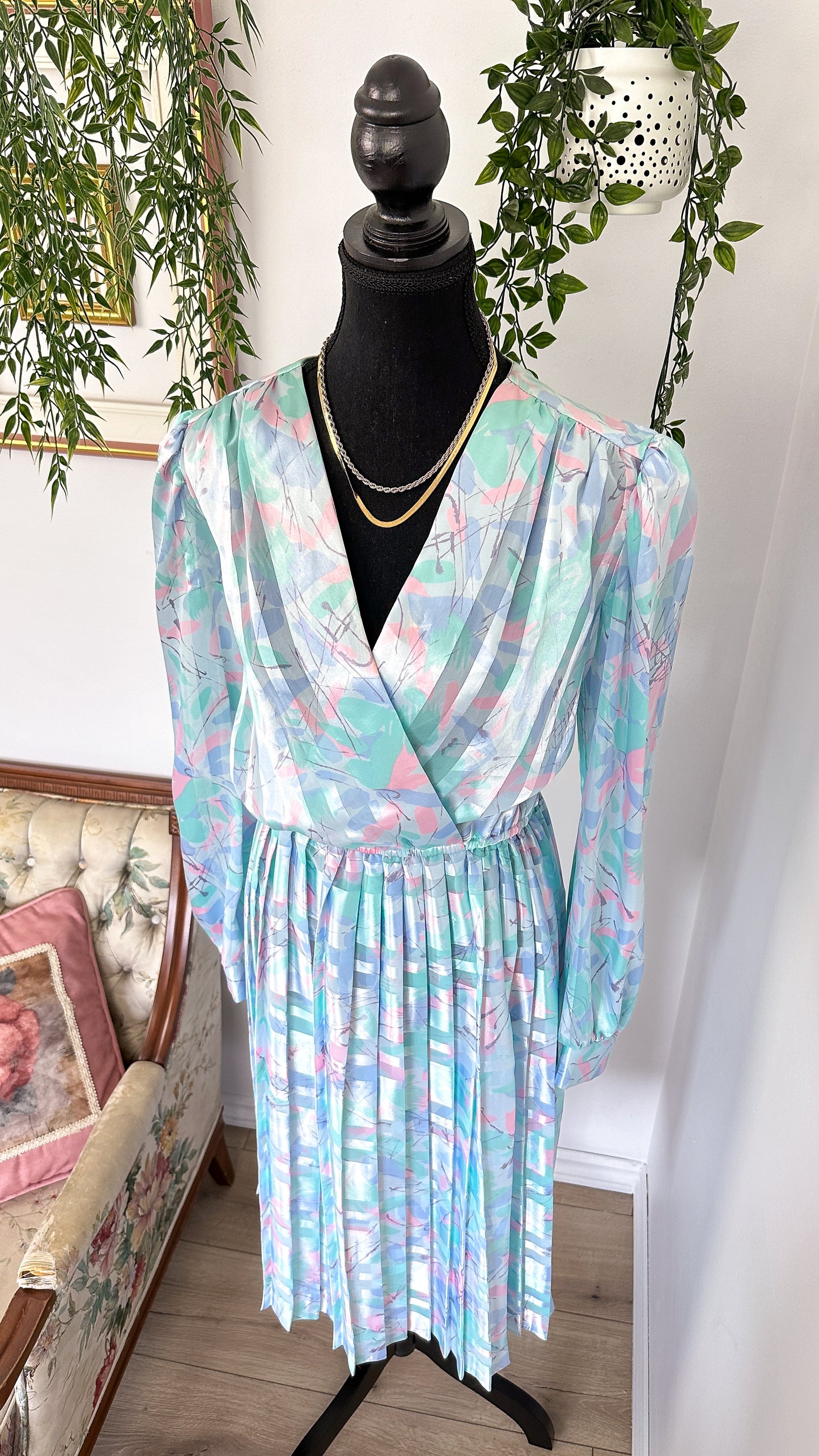 Robe motifs retro pastel- large