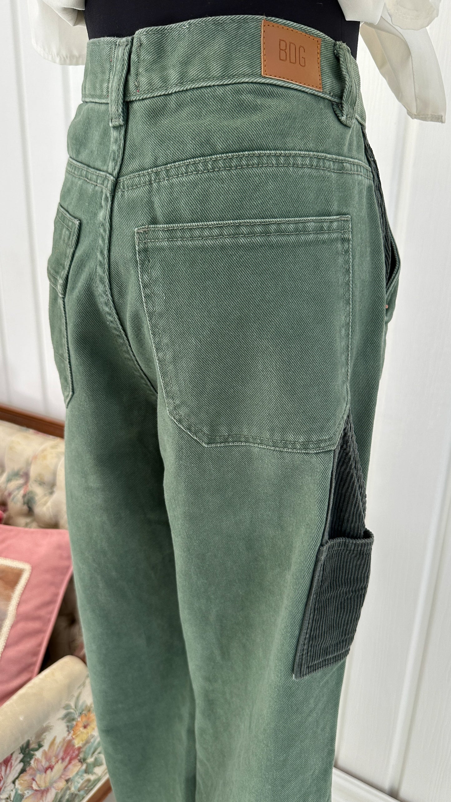 Jeans BDG vert pattes larges- small