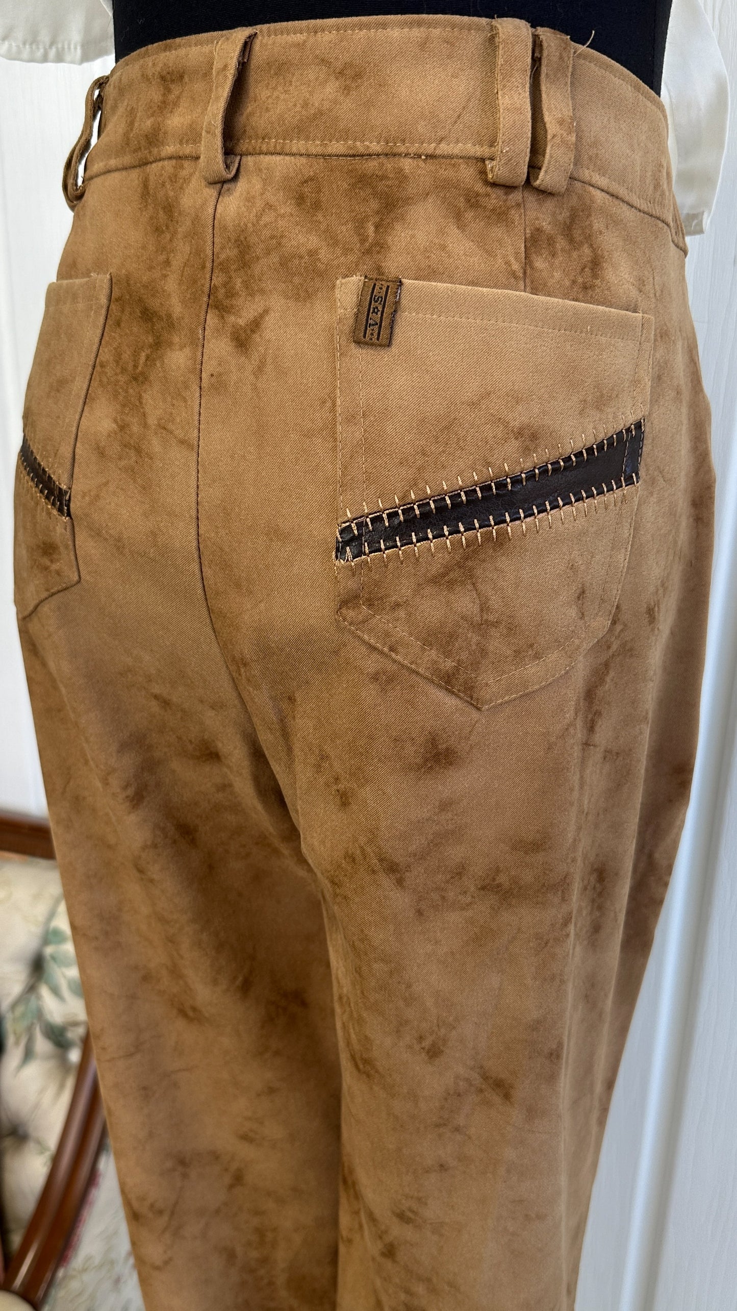 Brown speckled caramel pants - large