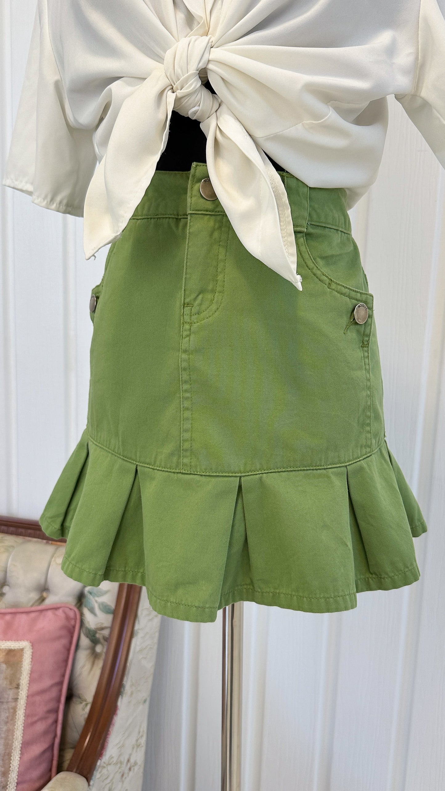 Green flared skirt - small