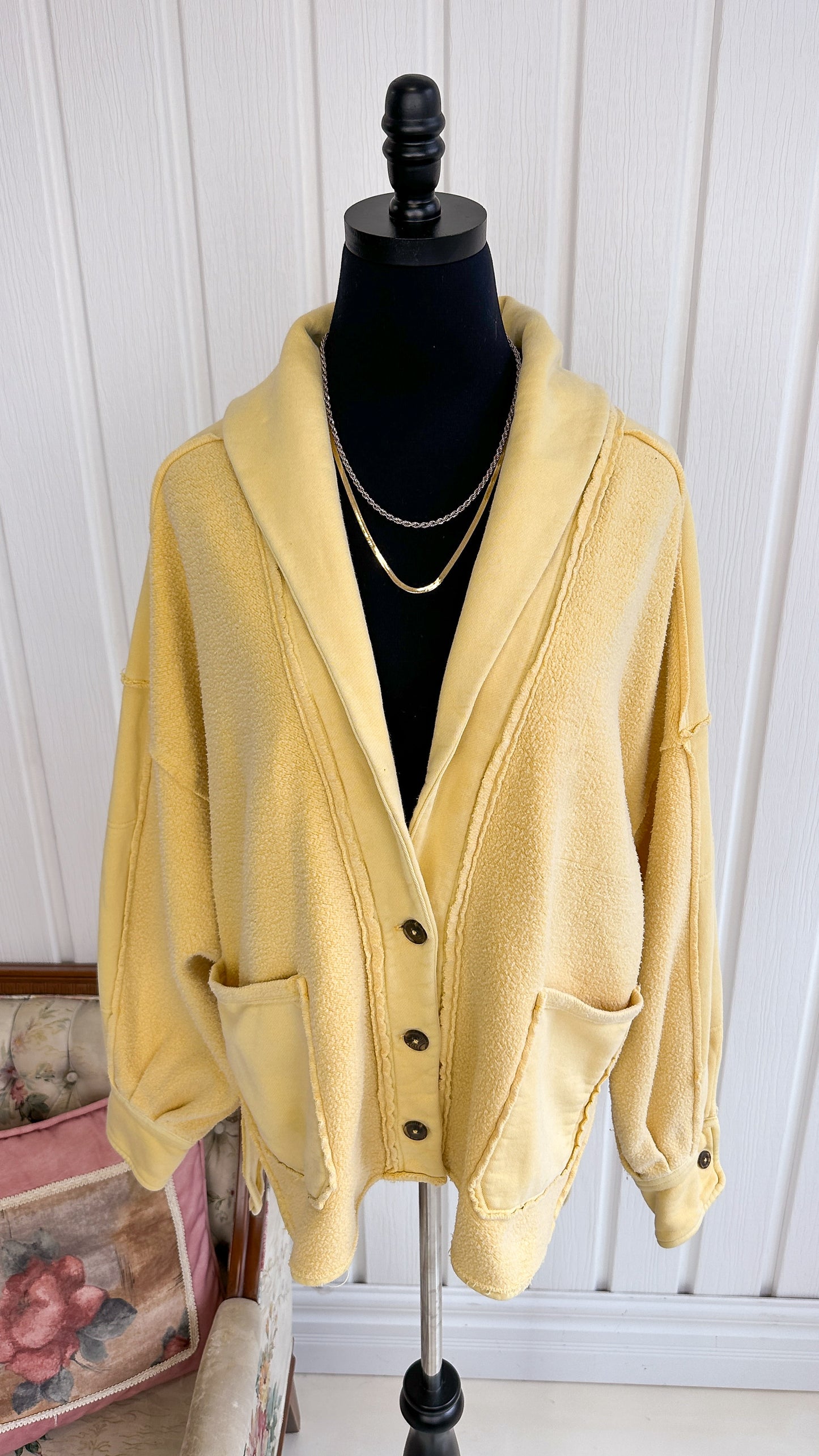 Cardigan Free people jaune oversize- x-small