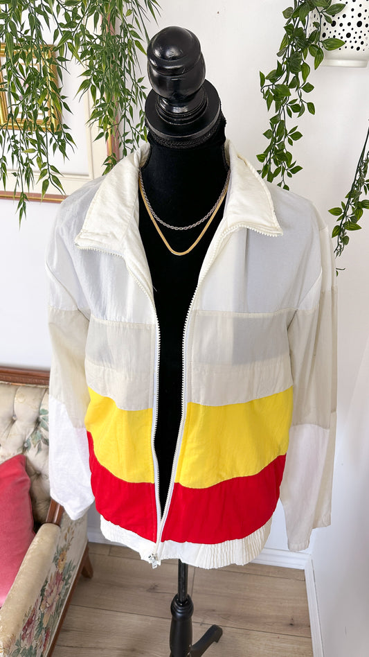 Manteau blanc,rouge et jaune- medium