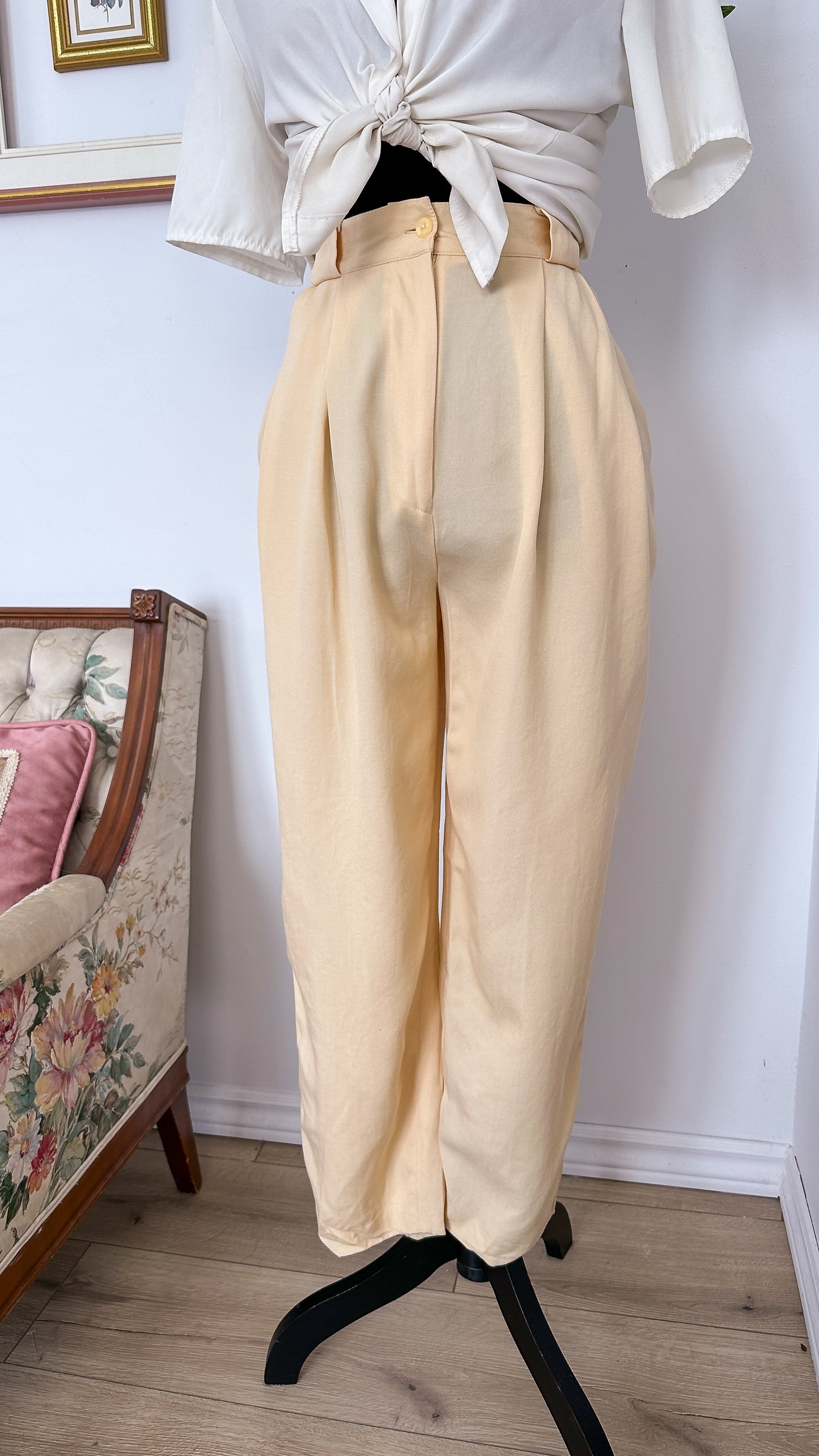 Beige woolen pants - small