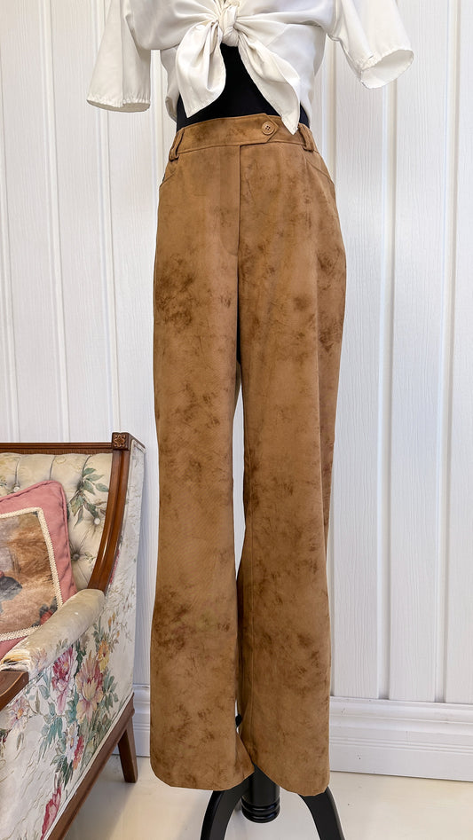 Brown speckled caramel pants - large