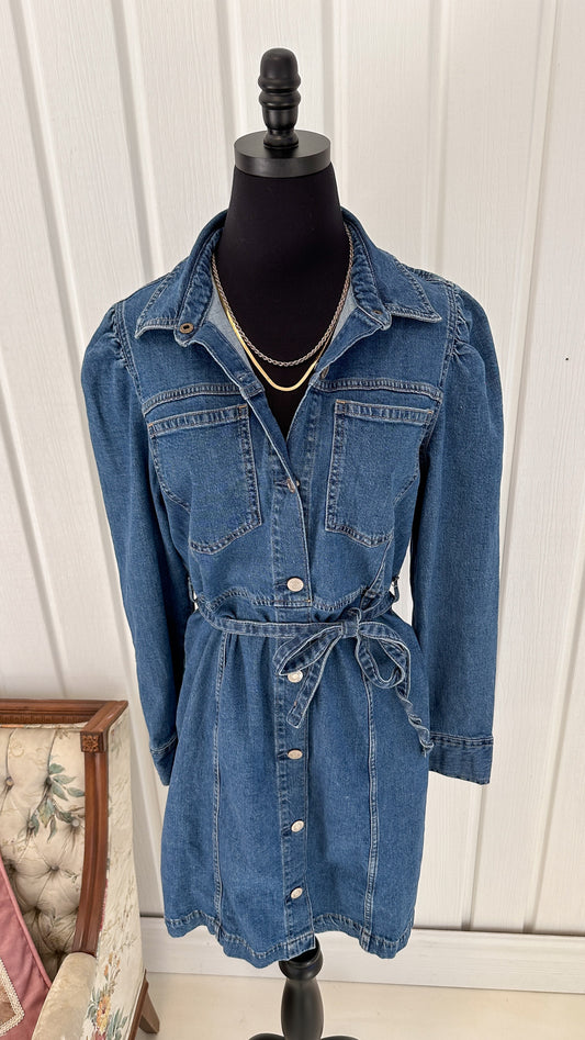 Robe en jeans manches longues- large