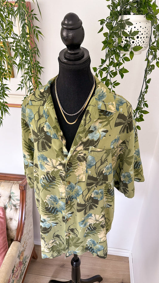 Leaf green blouse - large