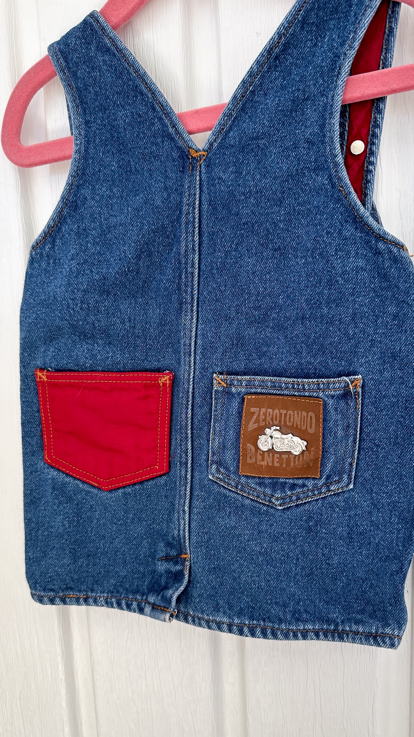 Kids - Motorcycle Denim Dungaree Dress - 6 months