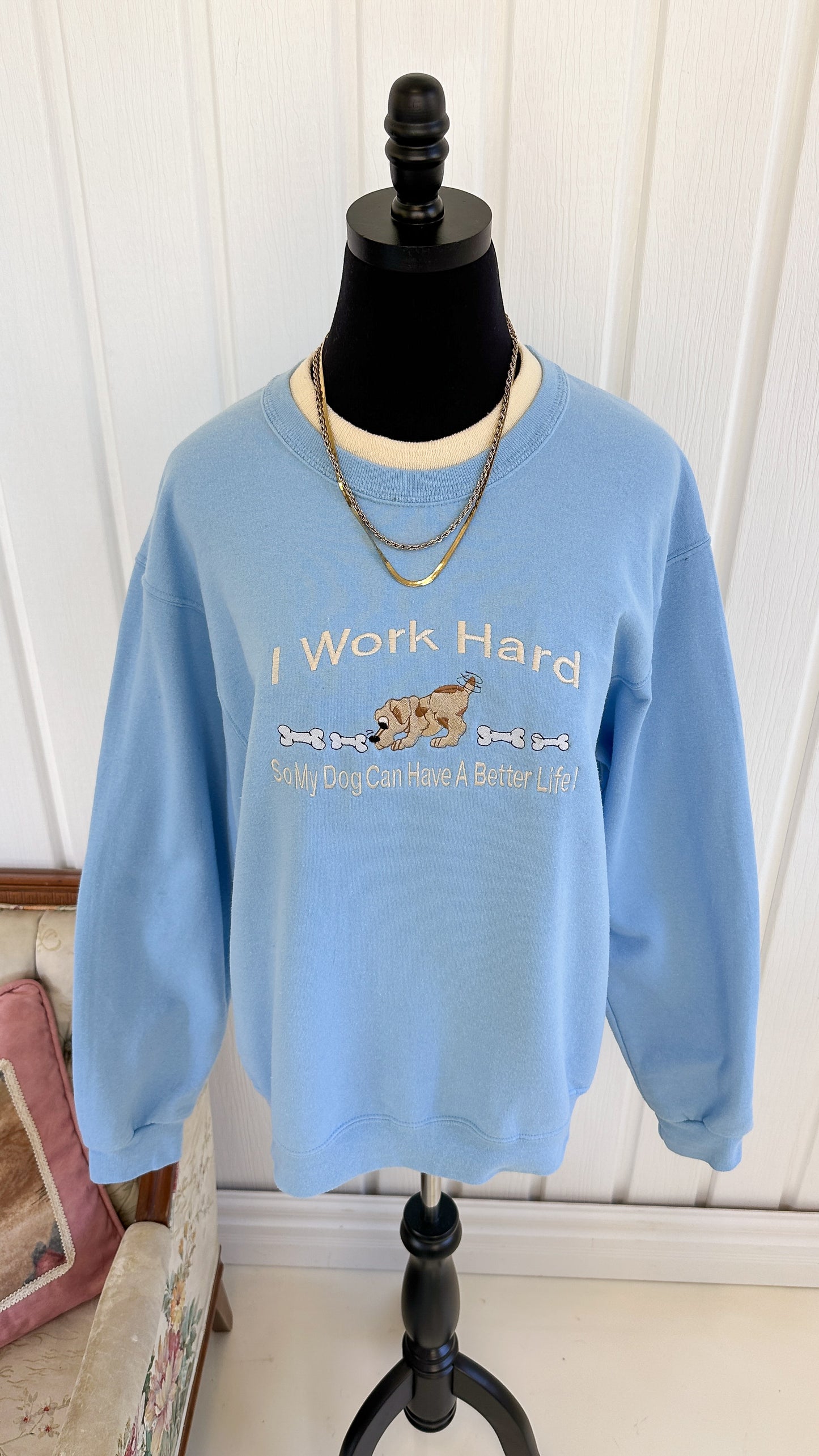 Powder blue crewneck sweater - medium