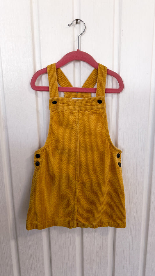 Enfants- Robe-salopette en corduroy jaune- 5