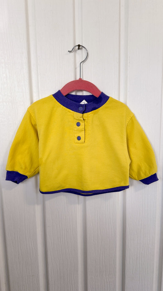 Enfants- Chandail jaune et mauve - 12m