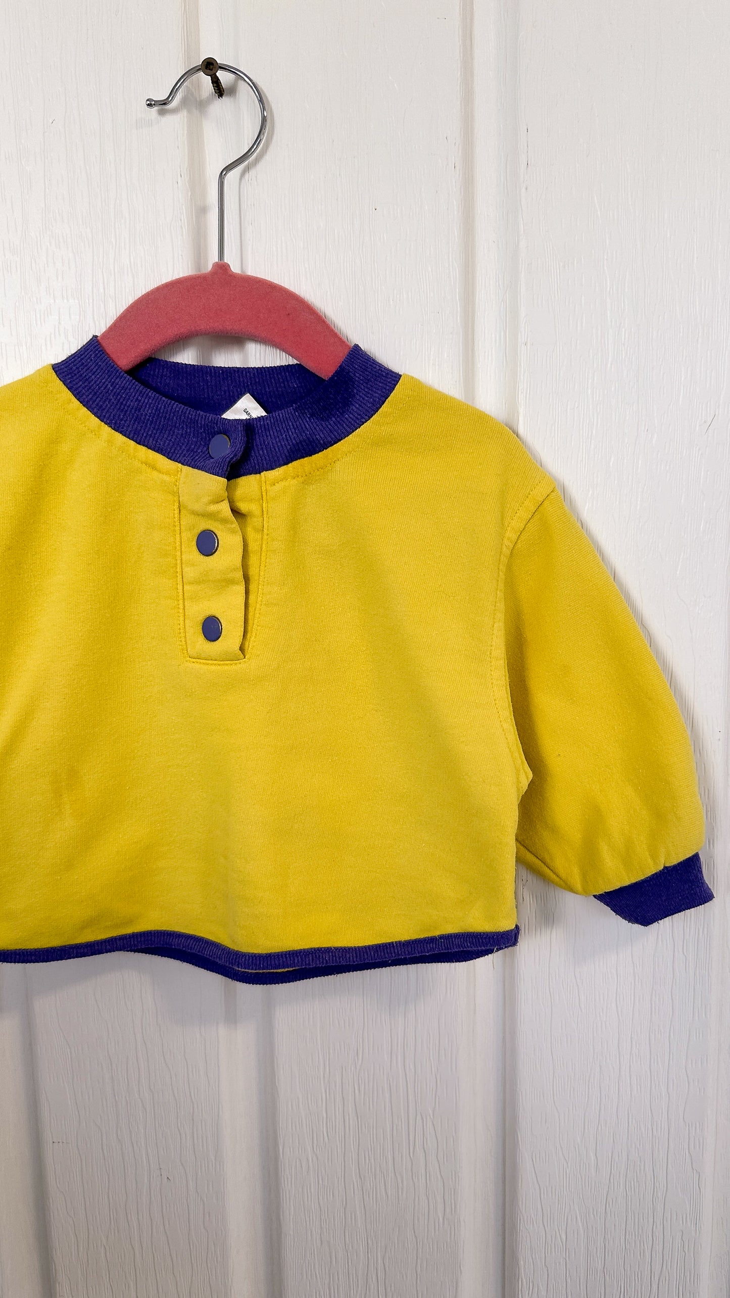 Enfants- Chandail jaune et mauve - 12m