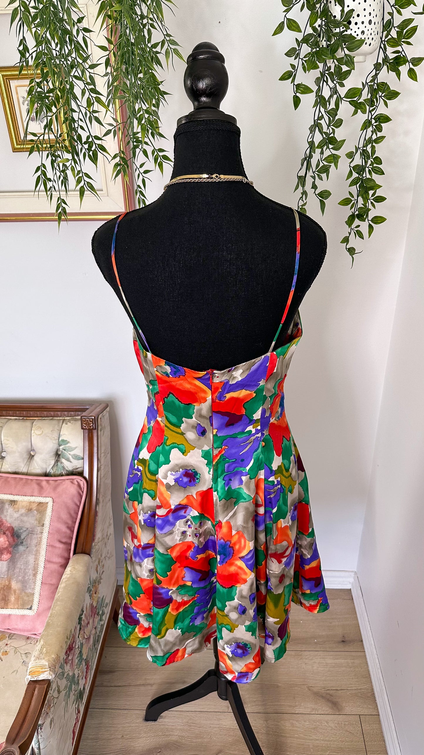 Abstract floral print dress - medium