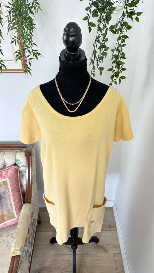 Pale yellow t-shirt dress - medium