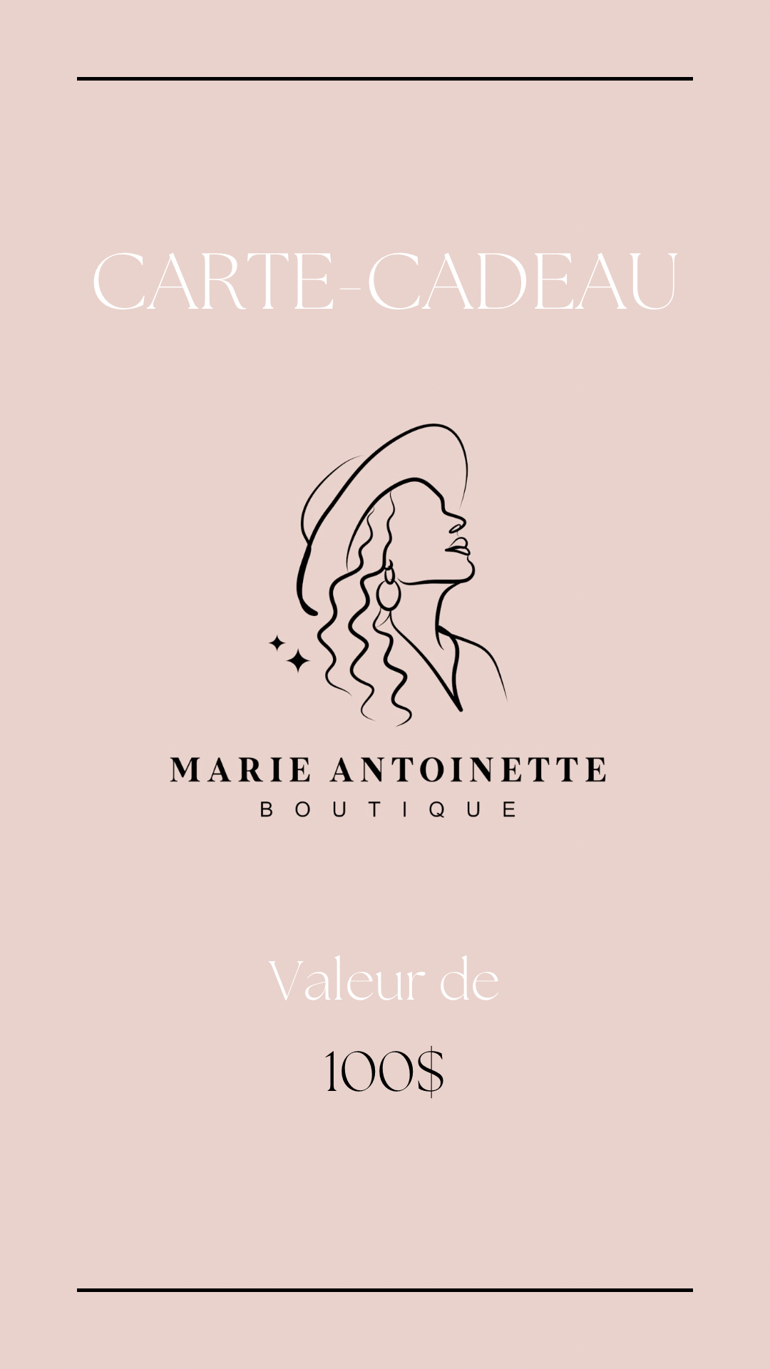 Carte cadeaux Boutique Marie-Antoinette