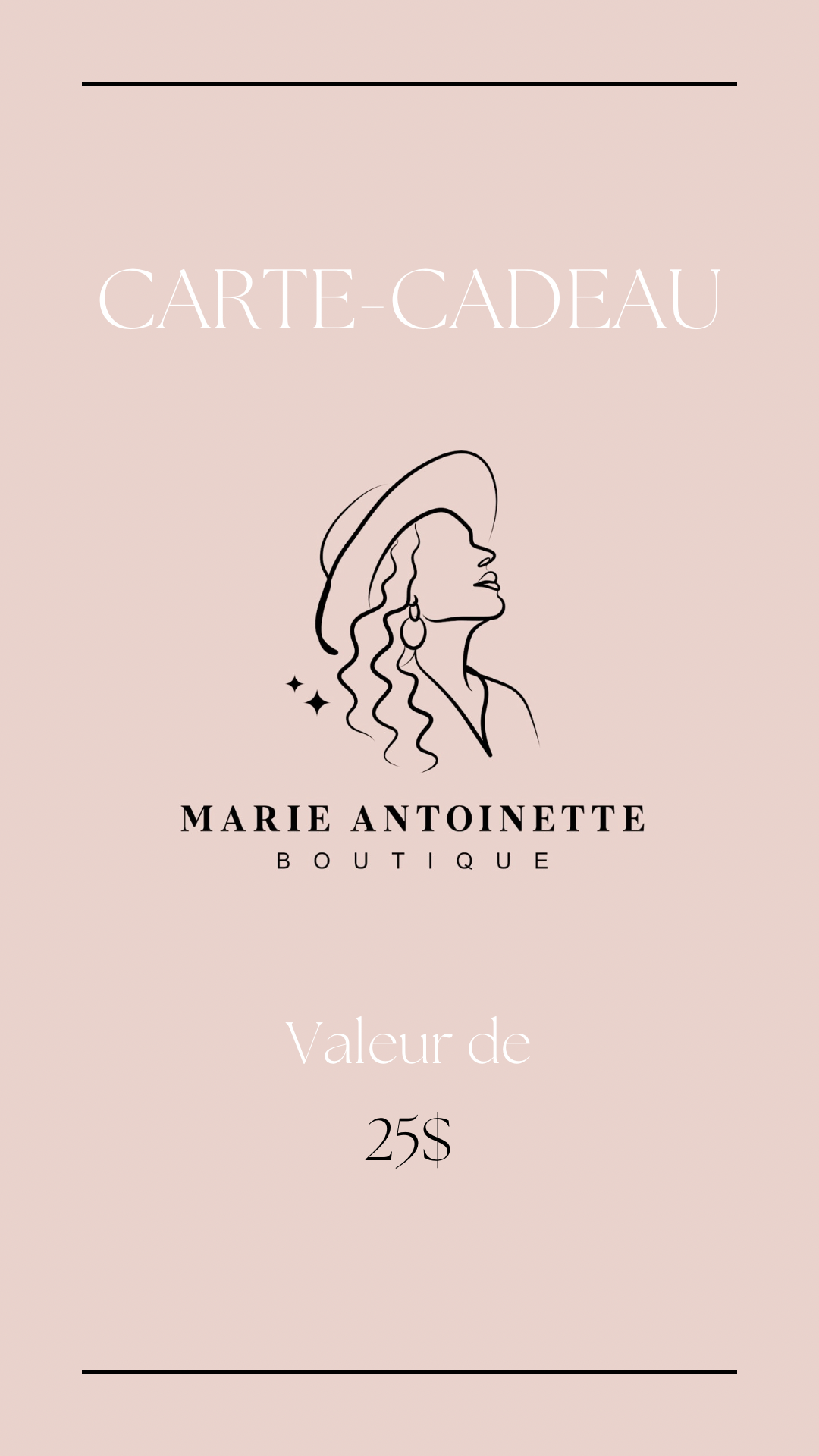 Carte cadeaux Boutique Marie-Antoinette