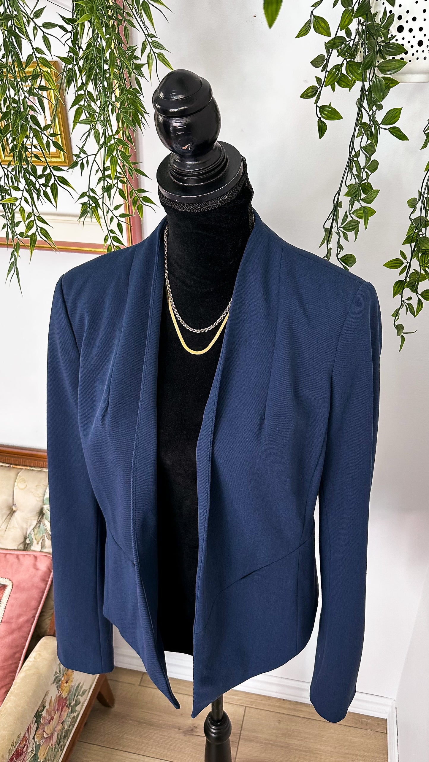 Blazer bleu ouvert - large